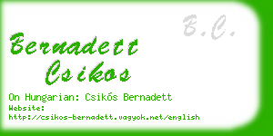 bernadett csikos business card